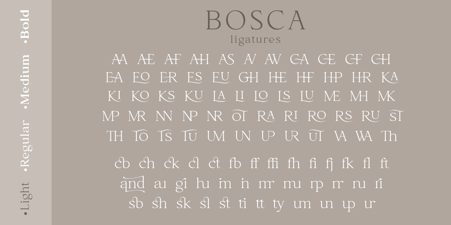 Пример шрифта Bosca #3